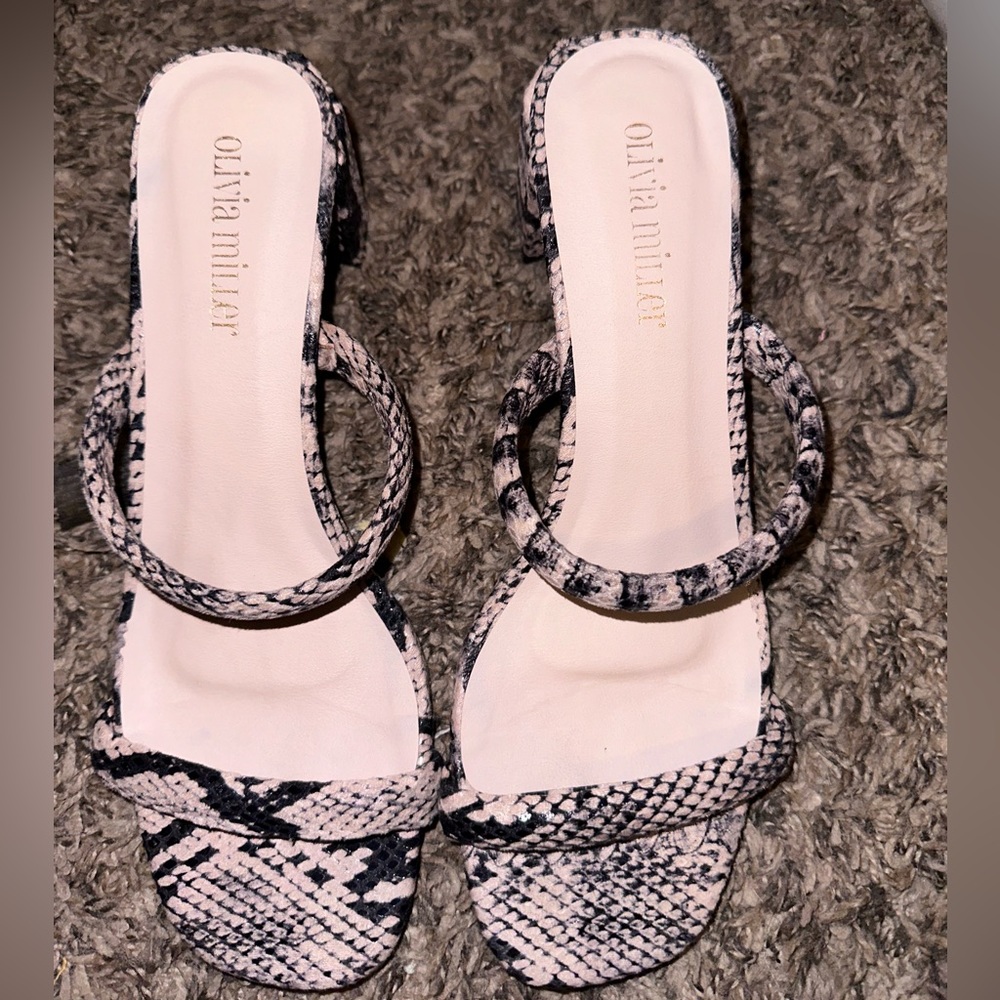 Baby pink crocodile kitten heels